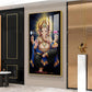 Om Gan Ganpataye Glass Finish Vertical Wall Art