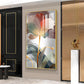 Floral Wave Glass Finish Vertical Wall Art