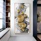 Opulent Whispers Glass Finish Vertical Wall Art