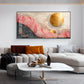 Pink and Gold Marble Stone Texture Glass Finish Horizontal Wall Art