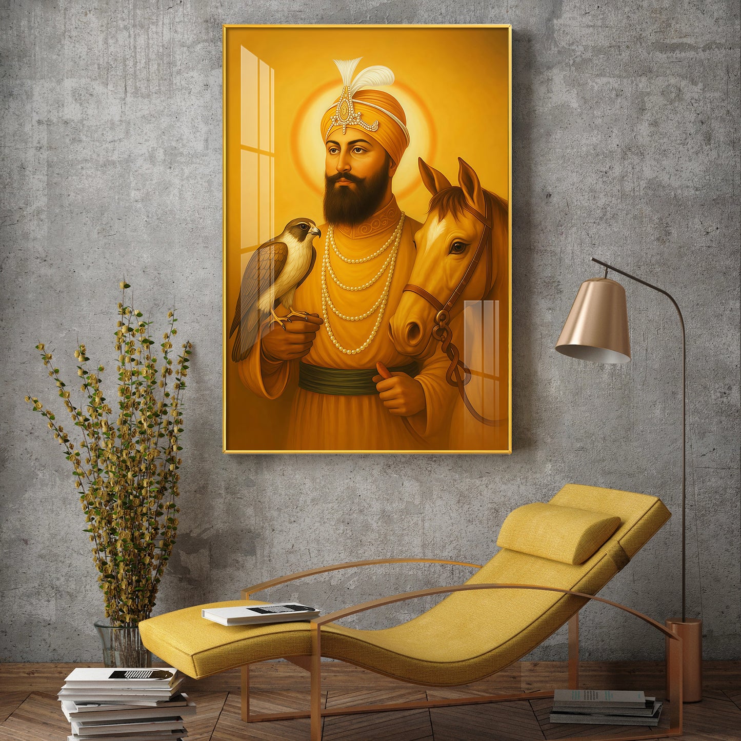 Guru Gobind Singh ji Glass Finish Vertical Wall Art