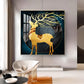 Ethereal Antlers Glass Finish Square Wall Art