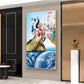 Peacock Amidst Floral Waters Glass Finish Vertical Wall Art
