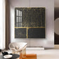 Black and Gold Reverie Glass Finish Square Wall Art