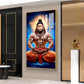 Bhakt Hanuman JI Glass Finish Vertical Wall Art