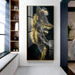 Opulent Avian Glass Finish Vertical Wall Art