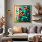 Colorful Bloom Serenity Glass Finish Square Wall Art