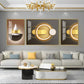Brown & Gold Fusion Glass Finish Wall Art (Set Of 3)
