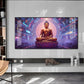 Abstract Harmony Of Buddha Glass Finish Horizontal Wall Art