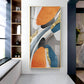 Vivid Abstraction Glass Finish Vertical Wall Art