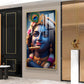 Krishna Flute Glass Finish Vertical Wall Art