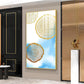 Blue Serenity Rings Glass Finish Vertical Wall Art