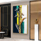 Gilded Floral Glass Finish Vertical Wall Art