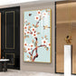 Avian Blossom Glass Finish Vertical Wall Art