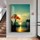 Golden Vista Glass Finish Vertical Wall Art