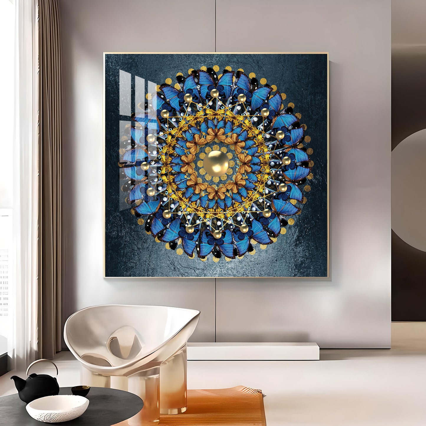 Enchanted Bloom Glass Finish Square Wall Art