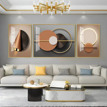 Luxe Haven  Glass Finish Wall Art (Set Of 3)