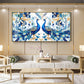 Two Peacock Looking Each Other Glass Finish Horizontal Wall Art
