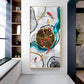 Tranquil Fish Pond Glass Finish Vertical Wall Art