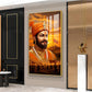 Shivaji Maharaj Glass Finish Vertical Wall Art