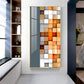 Multiple Abstract Blocks Glass Finish Vertical Wall Art