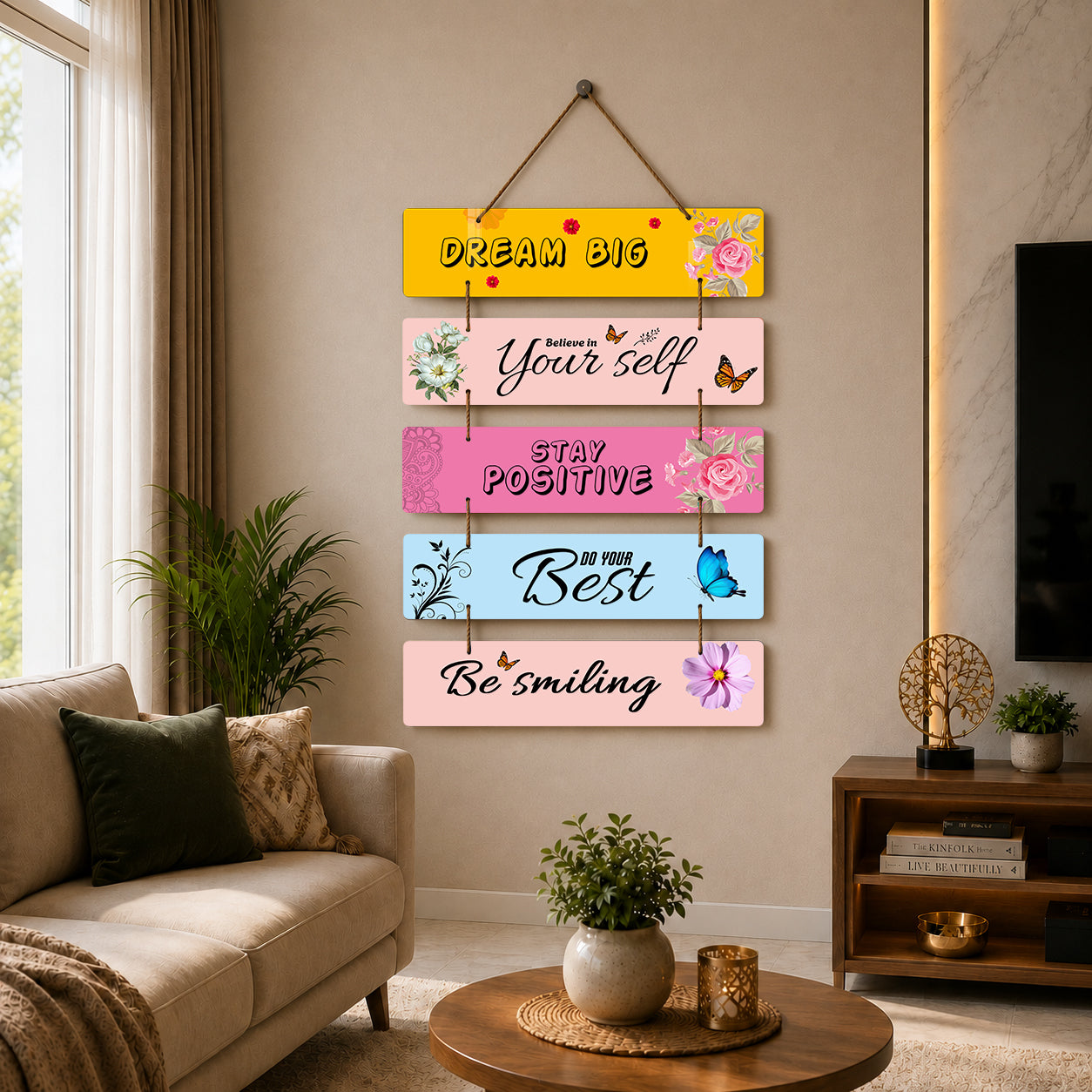 Positive Quote Wooden Wall Hanging