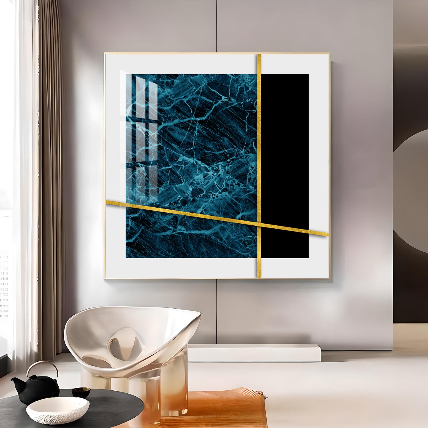 Celestial Fusion Glass Finish Square Wall Art