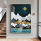 Moonlit Mountain Reverie Glass Finish Vertical Wall Art