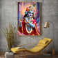Colorful Krishna Ji Glass Finsih Vertical Wall Art