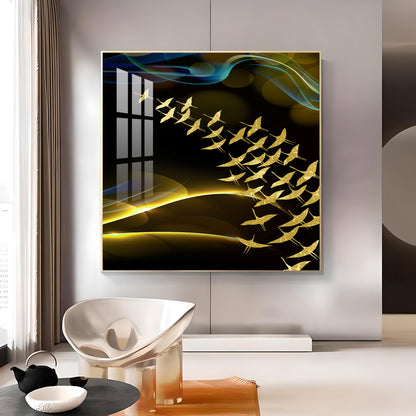 Horizon of Wings Glass Finish Square Wall Art