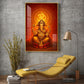 Hindu Lord Ganesh Ji Glass Finish Vertical Wall Art