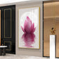 Lunar Lotus Glass Finish Vertical Wall Art