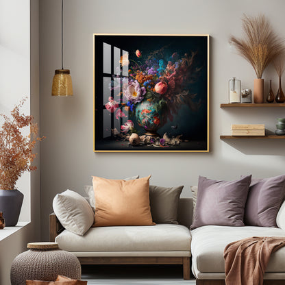 Botanical Beauty Glass Finish Square Wall Art