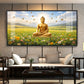 Buddha In Peaceful Nature Glass Finish Horizontal Wall Art