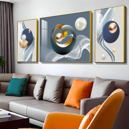 Serenity in Color Glass Finish Wall Art (Set Of 3)