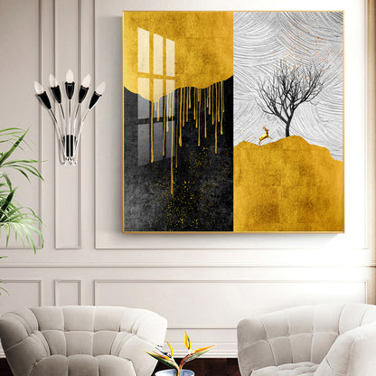 Majestic Tree Glass Finish Square Wall Art