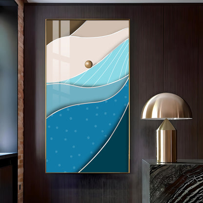 WaveStone Harmony Glass Finish Vertical Wall Art