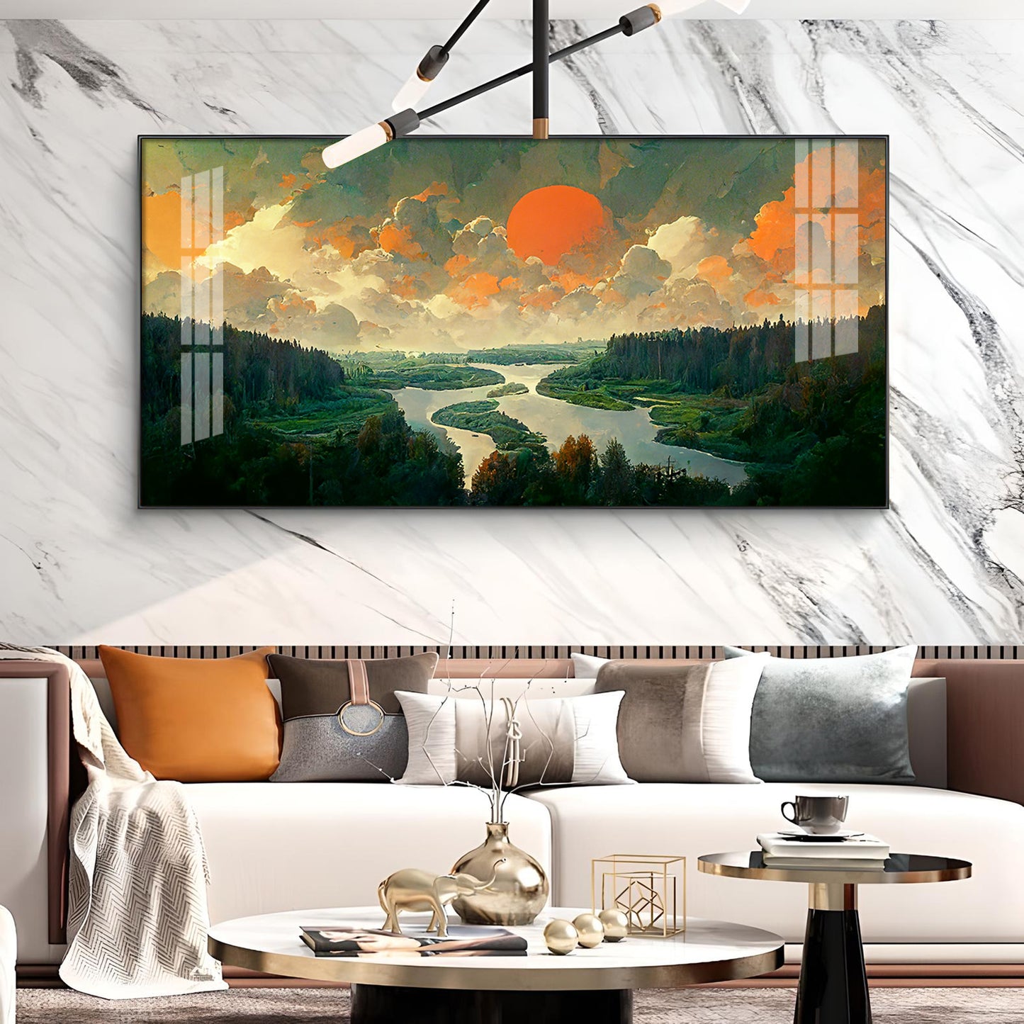 Nature Peaceful Glass Finish Horizontal Wall Art