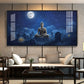 Buddha In Moonlight Glass Finish Horizontal Wall Art