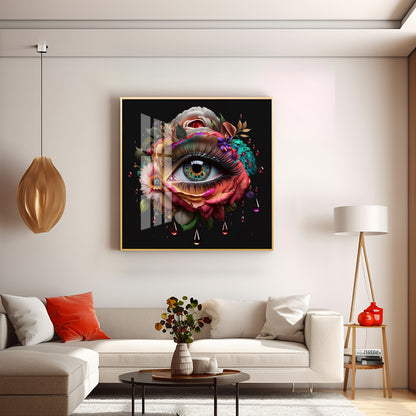 Radiant Jewel Eye Glass Finish Square Wall Art