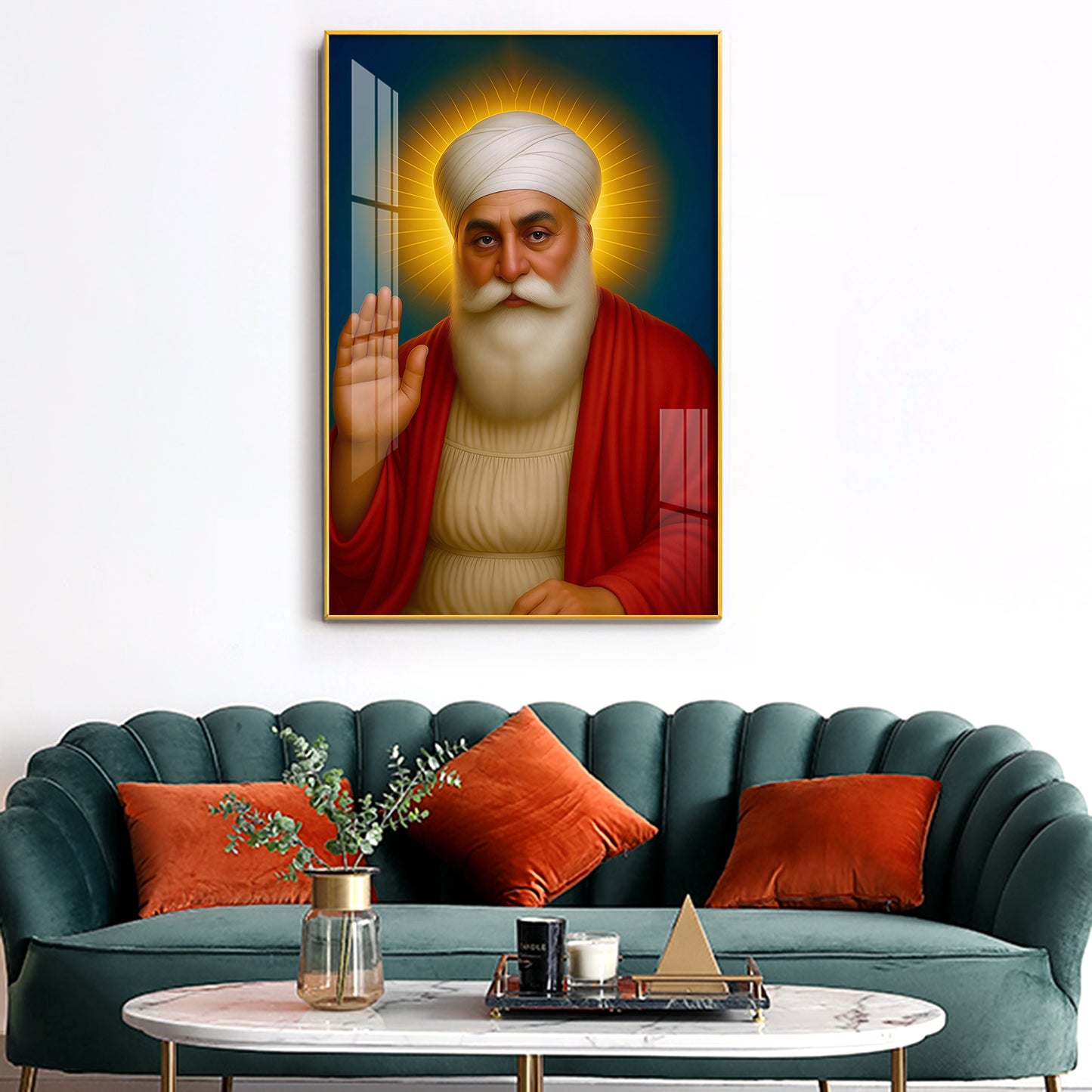 Guru's Reflection Glass Finish Vertical Wall Art