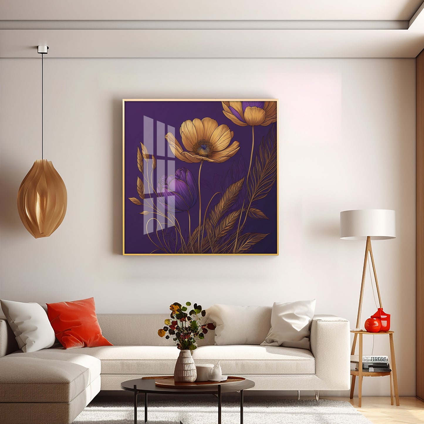 Lavender Haven Decor Glass Finish Square Wall Art
