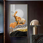 Gold and Silver Elephant Figurine Glass Finish Vertical Wall Art
