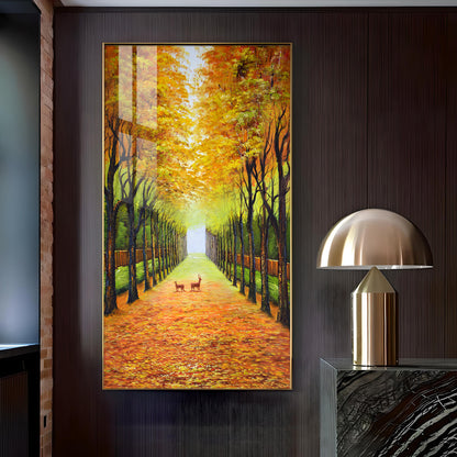 Tranquil Trails Glass Finish Vertical Wall Art