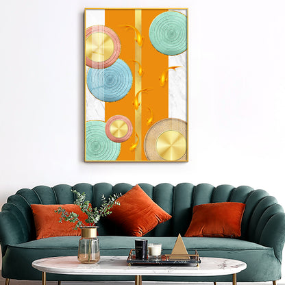 Chromatic Orb Glass Finish Vertical Wall Art