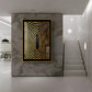 Golden Echoes Glass Finish Vertical Wall Art