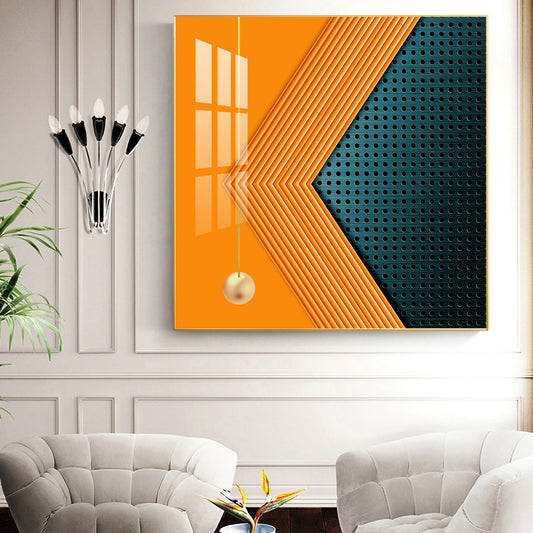 Abstract Expression Glass Finish Square Wall Art