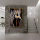Whispers of Gold Horse Glass Finish Vertical Wall Art