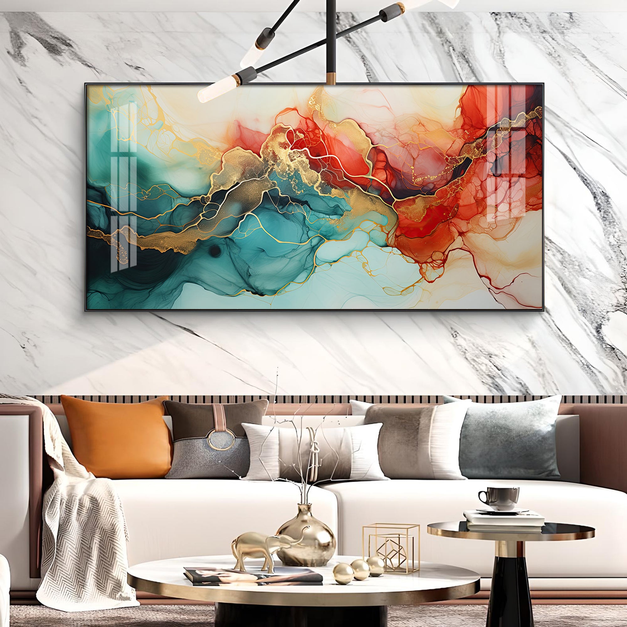 Modern Artwork Fantasy Glass Finish Horizontal Wall Art