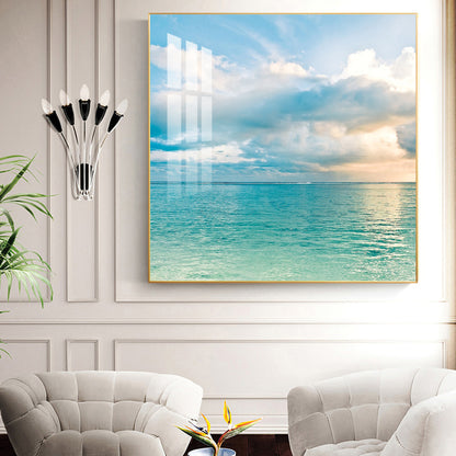 Celestial Ocean Glass Finish Square Wall Art